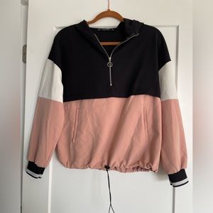 Zara Color block Quarter Zip pullover size XS